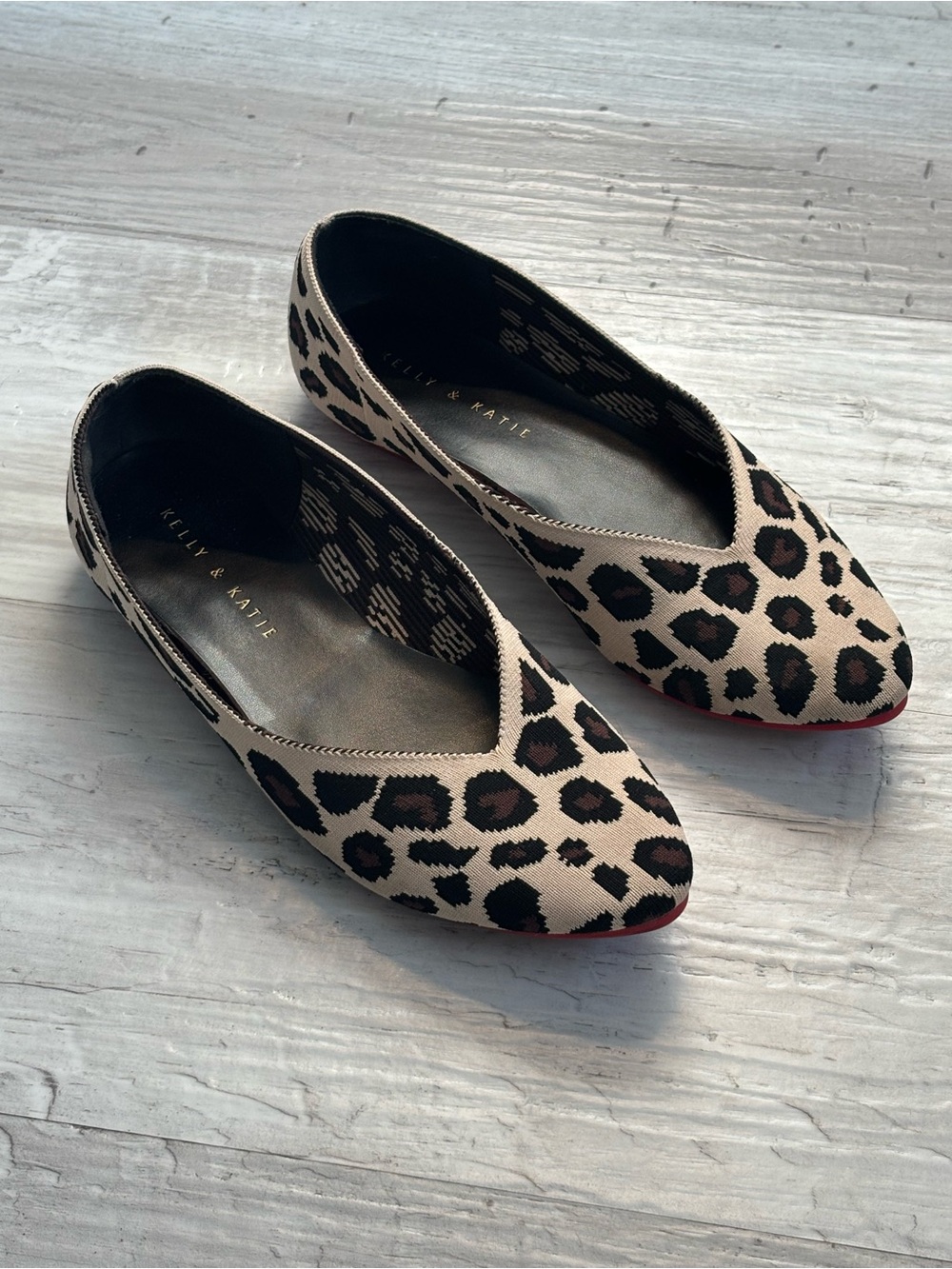 Kelly & Katie Fonzie Leopard Print Pointed Toe Ballet Flats Women’s 7.5